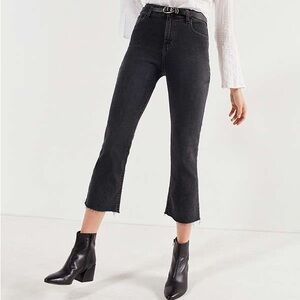 Urban Outfitters BDG Kick Flare High Rise Cropped Faded Black Jeans - Size 26